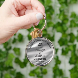 Porte-clés 25ème MARIAGE ANNIVERSAIRE Mariage d'argent modifi