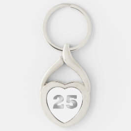 Porte-clés 25ème Porte - clé argenté d'anniversaire
