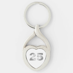 Porte-clés 25ème Porte - clé argenté d'anniversaire