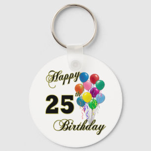 Porte-clés 25èmes cadeaux d'anniversaire heureux avec des