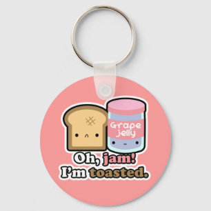 Porte-clés 2 1/4" oh, confiture ! Je suis grillé. Porte - cl