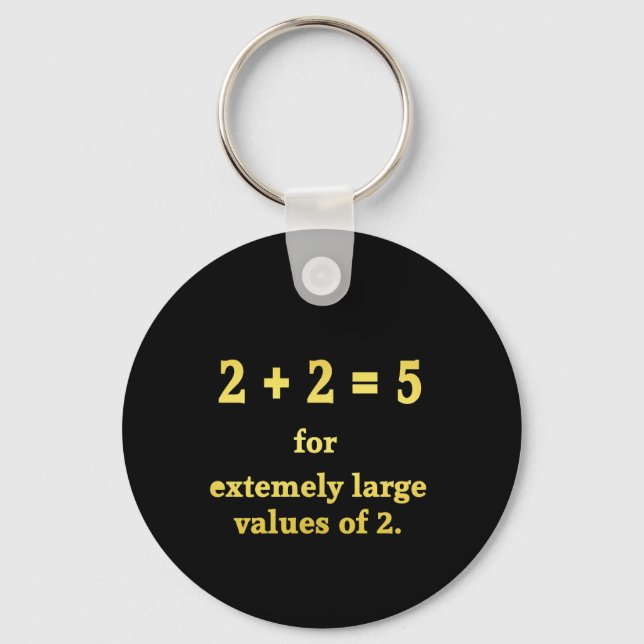 Porte-clés 2 + 2 = 5  Blague de maths drôle (Recto)