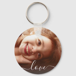 Porte-clés 2 Photo Double face ronde Modèle Love Metal
