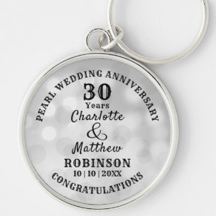 Porte-clés 30e anniversaire Pearl Mariage cadeau personnalis