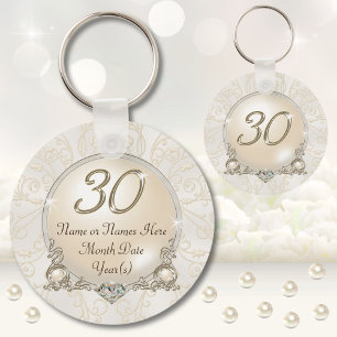 Porte-clés 30e anniversaire personnalisé en faveur ou anniver