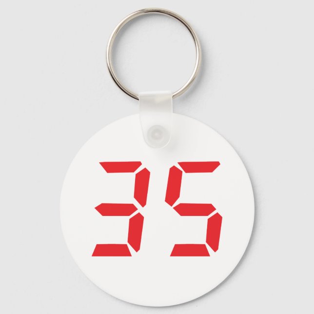 Porte-clés 35 numéro numérique du réveil rouge trente-cinq (Recto)