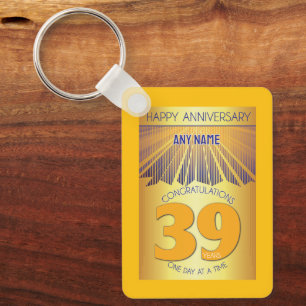 Porte-clés 39e anniversaire de sobriété Golden Ray 12 Étape