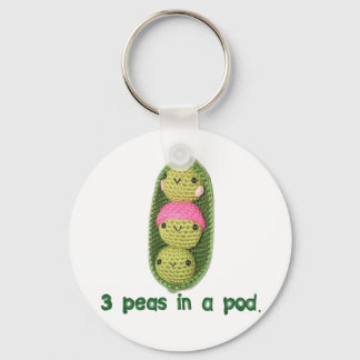 Porte-clés 3 pois dans un pois