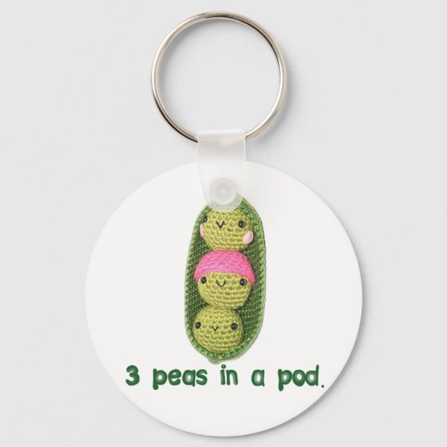 Porte-clés 3 pois dans un pois (Recto)