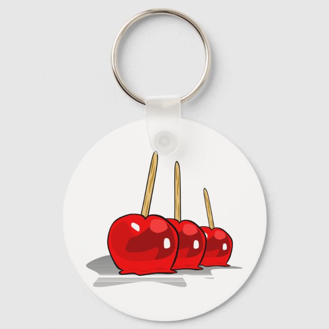 Porte-clés 3 Pommes à bonbons rouges (Recto)