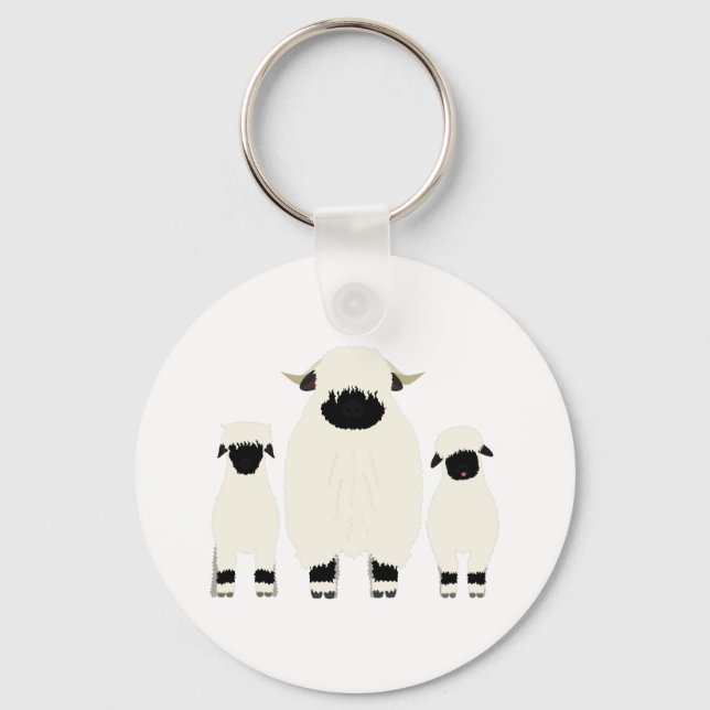 Porte-clés 3 Valais Blreconnaît Moutons d'affilée (Recto)