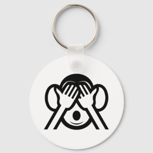 Porte-clés 3 Wise Monkeys Mizaru 見ざる See NO Evil Emoji