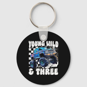 Porte-clés 3e anniversaire Monster Truck Jeune Sauvage Et Tro