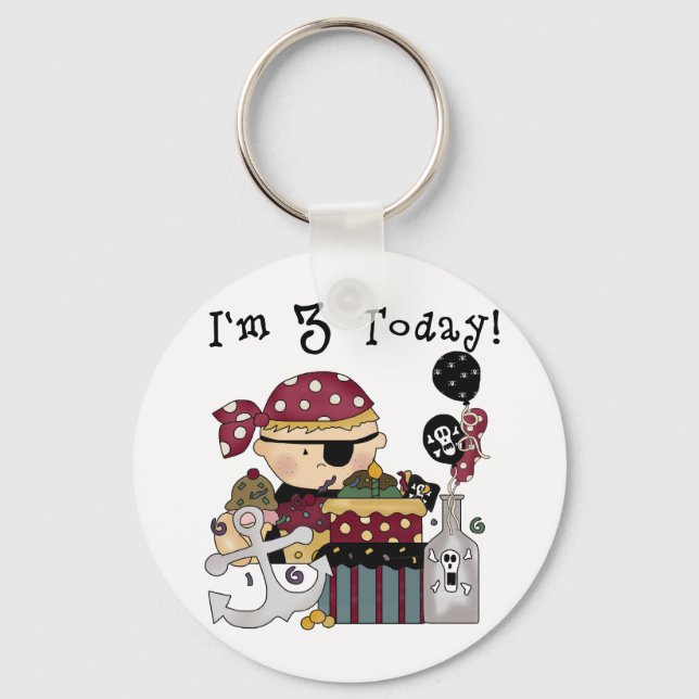 Porte-clés 3e anniversaire Pirate Tshirts et cadeaux (Recto)