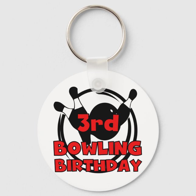 Porte-clés 3e Bowling Anniversaire Tshirts et cadeaux (Recto)