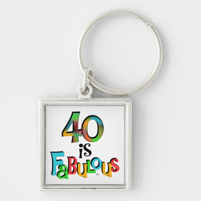 Porte-clés 40 est Fabuleux T-shirts et cadeaux d'anniversaire (Devant)