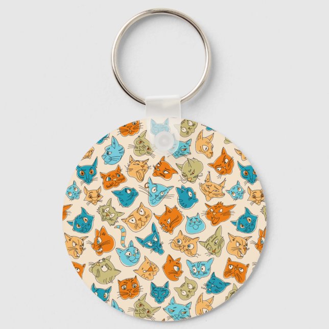 Porte-clés 40 visages de chat et une queue (Recto)