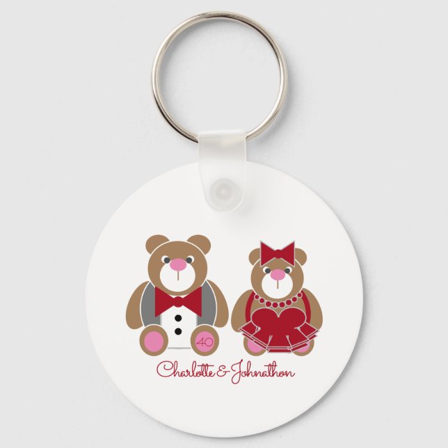 Porte-clés 40e anniversaire du mariage de rubis (Recto)