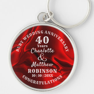 Porte-clés 40e anniversaire Ruby Mariage cadeau personnalisé