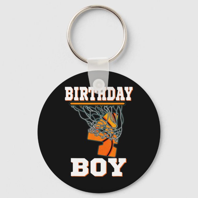 Porte-clés 4 Ans Basketball Boy 4e Anniversaire Fête Cele (Recto)