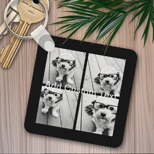 Porte-clés 4 Collage de photos - vous pouvez changer la coule