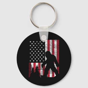 Porte-clés 4 juillet Bigfoot Sasquatch Drapeau américain Patr