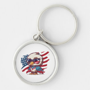 Porte-clés 4 juillet fête de l'indépendance aigles américains