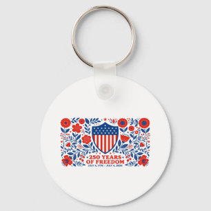 Porte-clés 4 juillet Patriotique 250e anniversaire 250 ans
