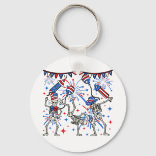 Porte-clés 4 juillet Skeletons Cercle