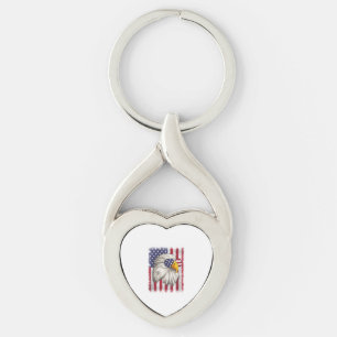 Porte-clés 4 juillet USA Drapeau American Patriotic Eagle