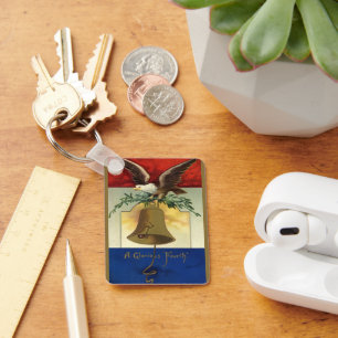 Porte-clés 4 juillet vintage avec Eagle et Liberty Bell