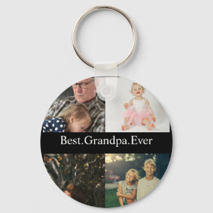 Porte-clés 4 Photo Collage Meilleur Grand-Père Jamais
