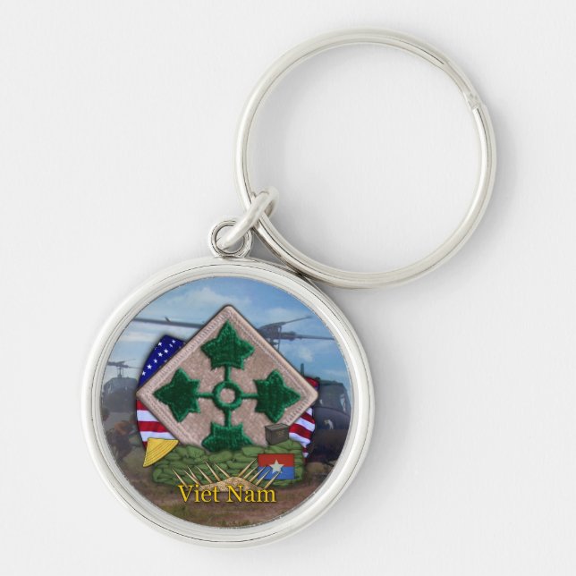 Porte-clés 4e division d'infanterie vietnam vétérans Porte -  (Devant)