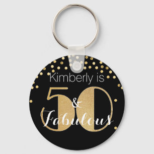 Porte-clés 50 and Fabulous Gold Personalized Birthday Party