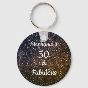 Porte-clés 50 Et Fabuleux Anniversaire Black Gold Parties sci