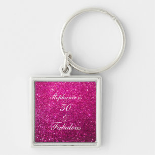 Porte-clés 50 Et Fabuleux Anniversaire rose violet Parties sc