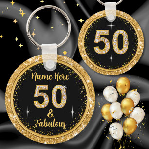 Porte-clés 50 et Fabulous Fêtes Favors, Personnalisé
