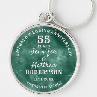 Porte-clés 55e MARIAGE ANNIVERSAIRE Émeraude Mariage modifiab