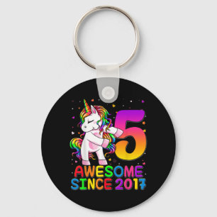 Porte-clés 5 Ans Unicorne Flossant 5e Anniversaire Girl Uni
