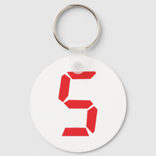 Porte-clés 5 cinq réveil rouge numérique