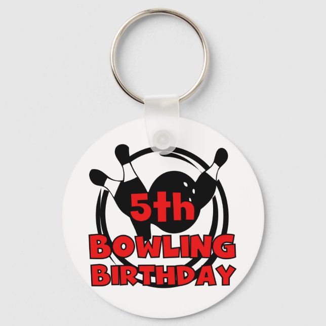 Porte-clés 5e Bowling Anniversaire Tshirts et cadeaux (Recto)