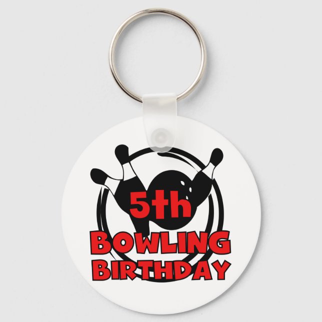 Porte-clés 5ème T-shirts et cadeaux d'anniversaire de bowling (Recto)