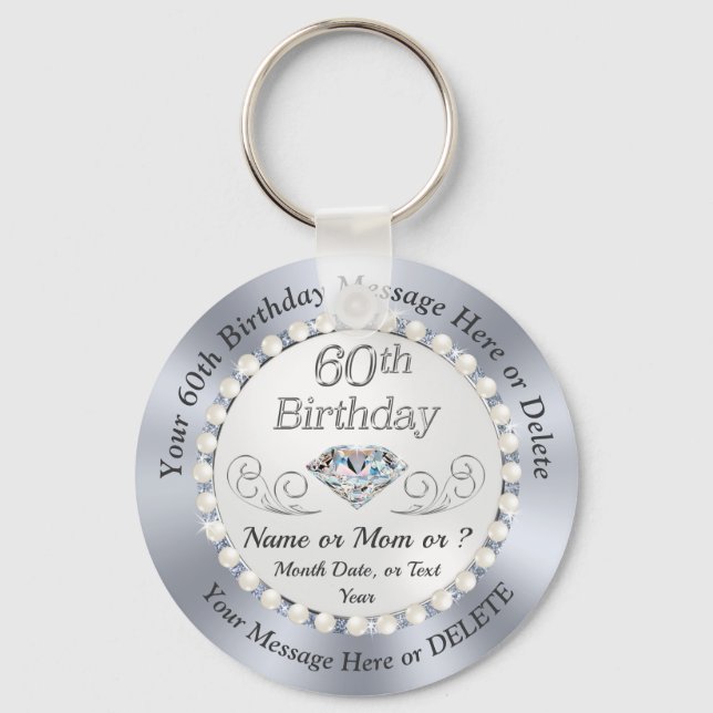 Porte-clés 60e anniversaire des faveurs pas cher pour maman,  (Recto)