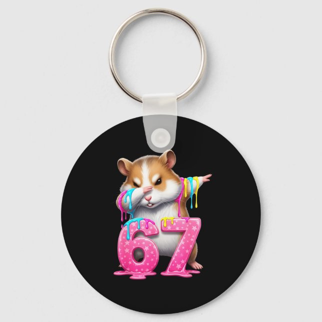 Porte-clés 67 Animals Funny 67 Brainrot Youth Kids Hamster 67 (Recto)