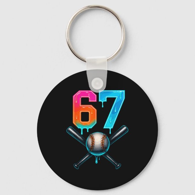 Porte-clés 67 Baseball Meme Cool Drip Number 67 Player Or 67t (Recto)