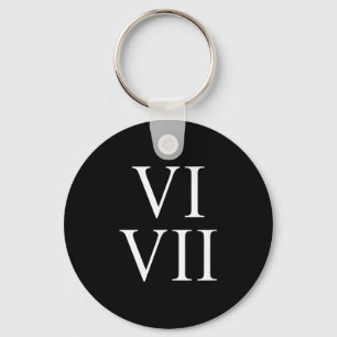 Porte-clés 67 chiffres romains Vi Vii drôle Six Sept Meme Mat