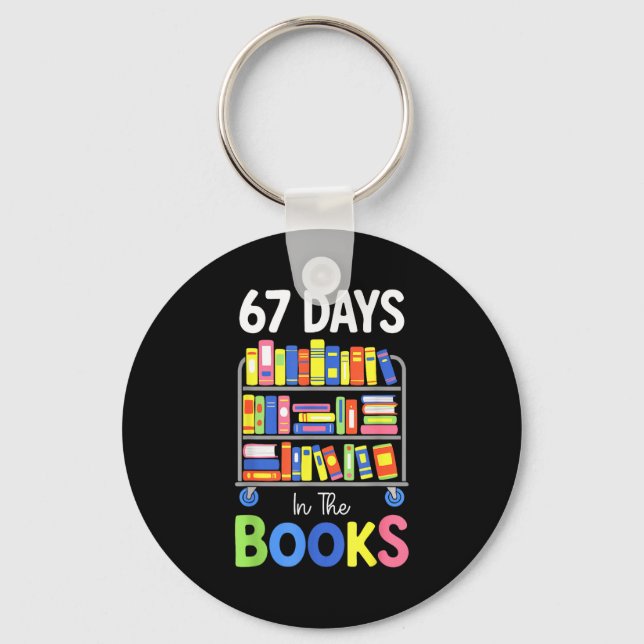 Porte-clés 67 Days In The Books Reading Librarian Teacher Sch (Recto)