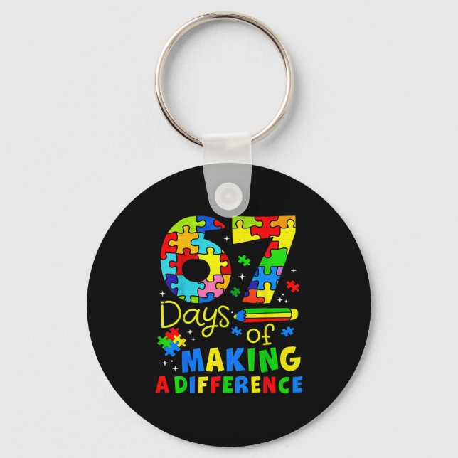 Porte-clés 67 Days Of Making A Difference Funny Teacher Stude (Recto)