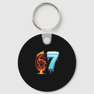 Porte-clés 67 Fire Ice Numéro Six Sept Mème 67 Alpha Argot