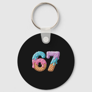 Porte-clés 67 Glace qui goutte Drôle Six Sept Mème Numéro 6 A